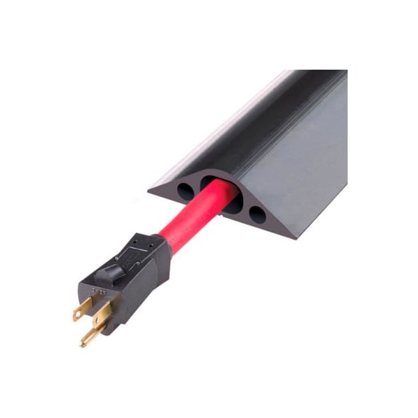 Justrite Cable Protector, 1 in H, 10 ft L, 3-1/4 in W, 1 Channel, Rubber, Black RFD4-10 - main